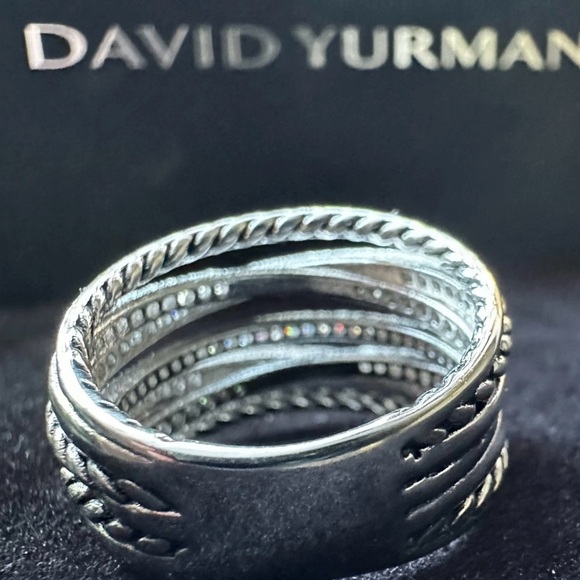 David Yurman Silver Diamond Ring - Picture 2 of 6